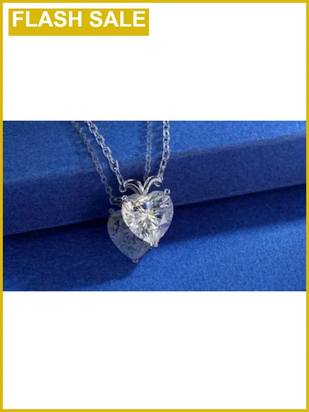 4ct Heart Moissanite Pendant Necklace 925 Sterling Silver Gift